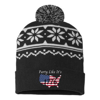 Party Like It’s 1776, American, 4th Of July US Flag, Liberty, Freedom USA-Made Snowflake Beanie