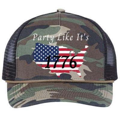 Party Like It’s 1776, American, 4th Of July US Flag, Liberty, Freedom Retro Rope Trucker Hat Cap