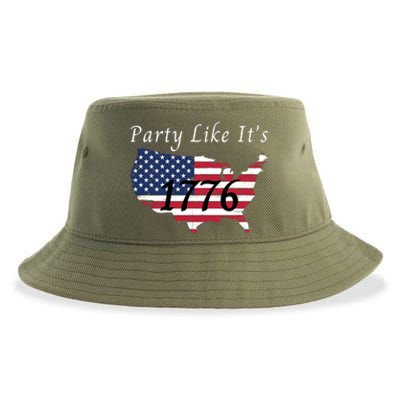 Party Like It’s 1776, American, 4th Of July US Flag, Liberty, Freedom Sustainable Bucket Hat