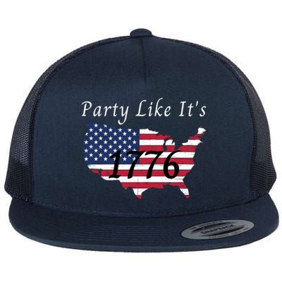 Party Like It’s 1776, American, 4th Of July US Flag, Liberty, Freedom Flat Bill Trucker Hat