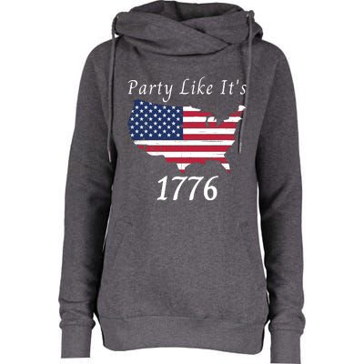 Party Like It’s 1776, American, US Flag, 4th Of July, Liberty, Freedom Womens Funnel Neck Pullover Hood