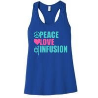 Peace Love Infusion Work Hospital Nursing Great Gift Women's Racerback Tank