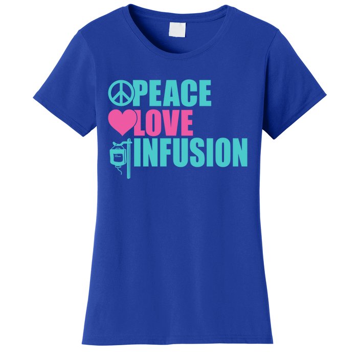 Peace Love Infusion Work Hospital Nursing Great Gift Women's T-Shirt