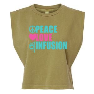 Peace Love Infusion Work Hospital Nursing Great Gift Garment-Dyed Women's Muscle Tee