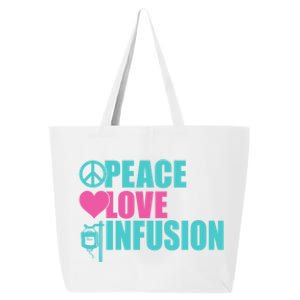 Peace Love Infusion Work Hospital Nursing Great Gift 25L Jumbo Tote