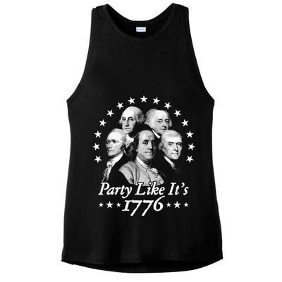 Party Like Its 1776 4th Of July Founding Fathers USA America Ladies PosiCharge Tri-Blend Wicking Tank