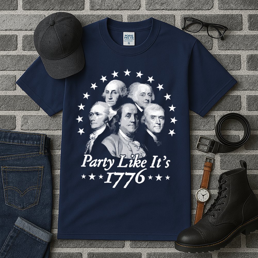 Party Like Its 1776 4th Of July Founding Fathers USA America Tall T-Shirt