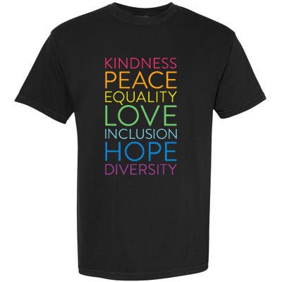 Peace Love Inclusion Equality Diversity Human Rights Garment-Dyed Heavyweight T-Shirt