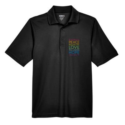 Peace Love Inclusion Equality Diversity Human Rights Men's Origin Performance Pique Polo