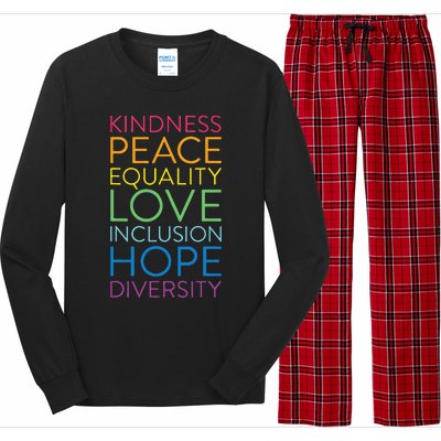 Peace Love Inclusion Equality Diversity Human Rights Long Sleeve Pajama Set