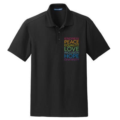 Peace Love Inclusion Equality Diversity Human Rights Dry Zone Grid Polo