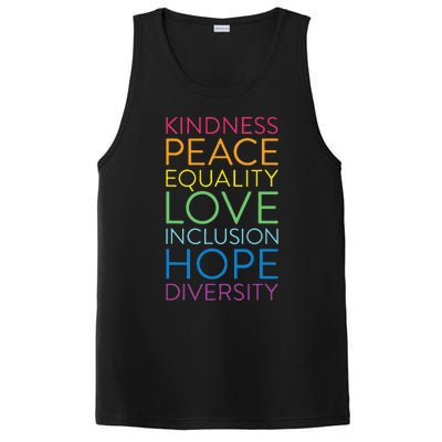 Peace Love Inclusion Equality Diversity Human Rights PosiCharge Competitor Tank