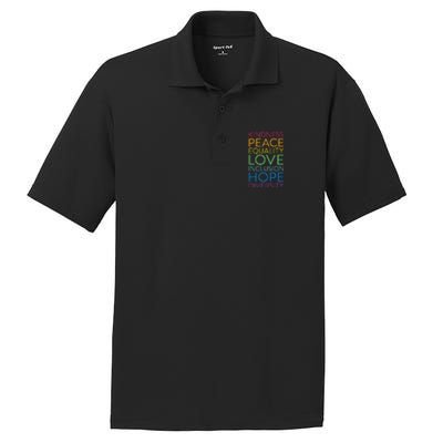 Peace Love Inclusion Equality Diversity Human Rights PosiCharge RacerMesh Polo