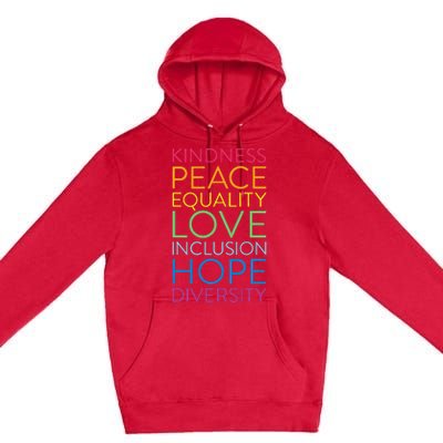 Peace Love Inclusion Equality Diversity Human Rights Premium Pullover Hoodie