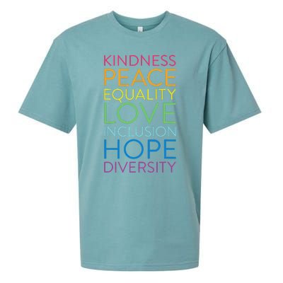 Peace Love Inclusion Equality Diversity Human Rights Sueded Cloud Jersey T-Shirt