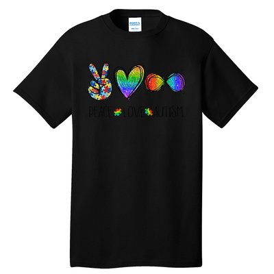 Peace Love Infinity Symbol Cute Autism Awareness Tall T-Shirt