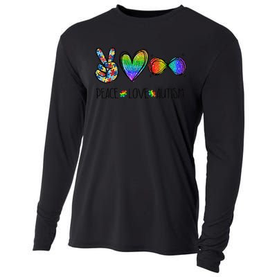 Peace Love Infinity Symbol Cute Autism Awareness Cooling Performance Long Sleeve Crew