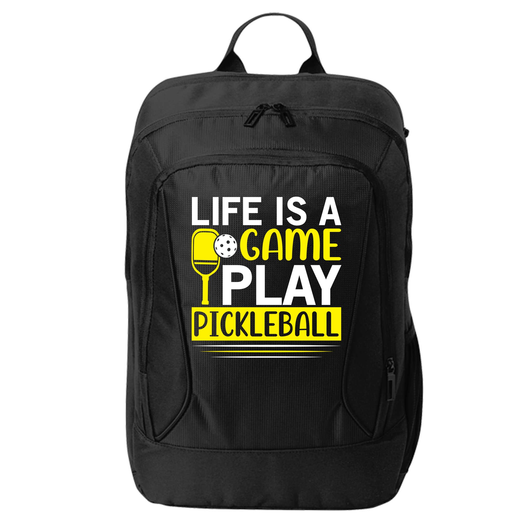 Pickleball Life Is A Game Play Pickleball Funny Pickleball Gift City Backpack