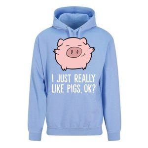 Pigs Lover I Just Really Like Pigs Ok? Cute Pigs Funny Gift Unisex Surf Hoodie