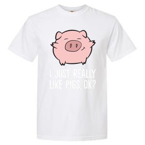 Pigs Lover I Just Really Like Pigs Ok? Cute Pigs Funny Gift Garment-Dyed Heavyweight T-Shirt