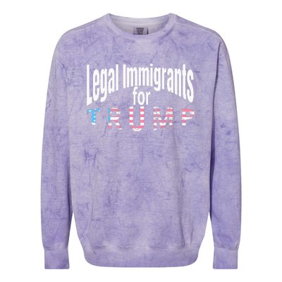 Patriotic Legal Immigrant Support Trump 2024 Colorblast Crewneck Sweatshirt