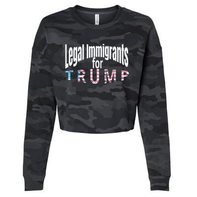 Patriotic Legal Immigrant Support Trump 2024 Cropped Pullover Crew