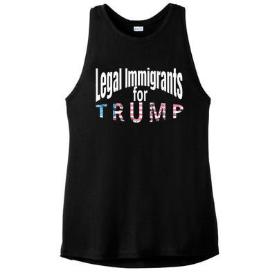 Patriotic Legal Immigrant Support Trump 2024 Ladies PosiCharge Tri-Blend Wicking Tank