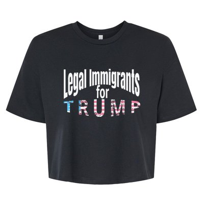 Patriotic Legal Immigrant Support Trump 2024 Bella+Canvas Jersey Crop Tee