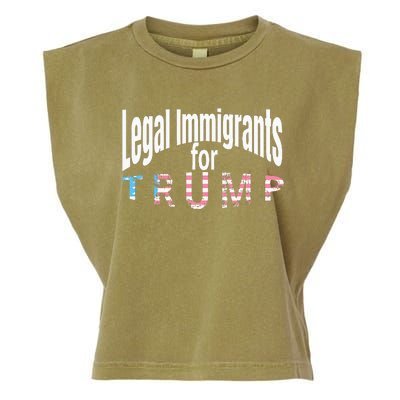 Patriotic Legal Immigrant Support Trump 2024 Garment-Dyed Women's Muscle Tee