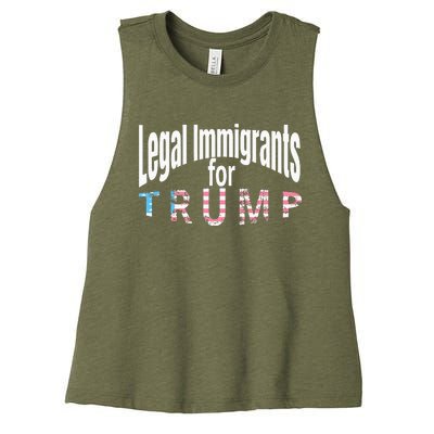 Patriotic Legal Immigrant Support Trump 2024 Women's Racerback Cropped Tank