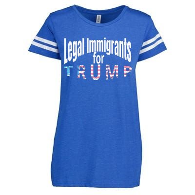 Patriotic Legal Immigrant Support Trump 2024 Enza Ladies Jersey Football T-Shirt