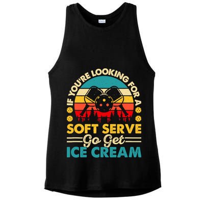 Pickleball Lover If You Want Soft Serve Go Get Ice Cream Ladies PosiCharge Tri-Blend Wicking Tank