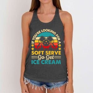 Pickleball Lover If You Want Soft Serve Go Get Ice Cream Women's Knotted Racerback Tank