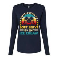 Pickleball Lover If You Want Soft Serve Go Get Ice Cream Womens Cotton Relaxed Long Sleeve T-Shirt