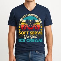 Pickleball Lover If You Want Soft Serve Go Get Ice Cream V-Neck T-Shirt