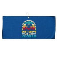 Pickleball Lover If You Want Soft Serve Go Get Ice Cream Large Microfiber Waffle Golf Towel