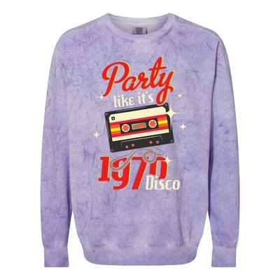 Party Like Its 1970 Disco 1970s Funky Party 70s Groove Colorblast Crewneck Sweatshirt