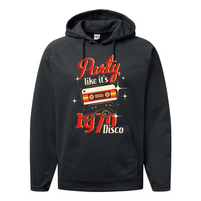 Party Like Its 1970 Disco 1970s Funky Party 70s Groove Performance Fleece Hoodie