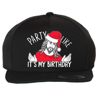 Party Like ItS My Birthday Jesus Christmas Pajama Cute Gift Wool Snapback Cap