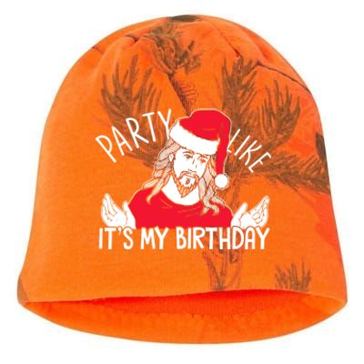 Party Like ItS My Birthday Jesus Christmas Pajama Cute Gift Kati - Camo Knit Beanie