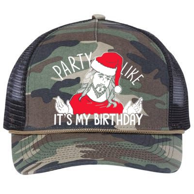 Party Like ItS My Birthday Jesus Christmas Pajama Cute Gift Retro Rope Trucker Hat Cap