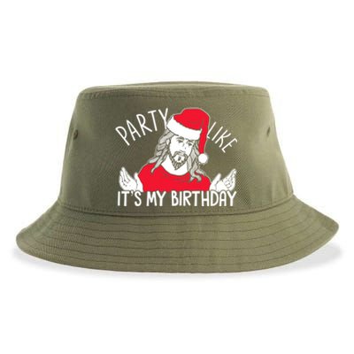 Party Like ItS My Birthday Jesus Christmas Pajama Cute Gift Sustainable Bucket Hat