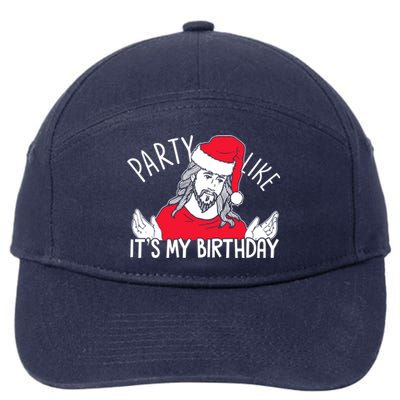 Party Like ItS My Birthday Jesus Christmas Pajama Cute Gift 7-Panel Snapback Hat