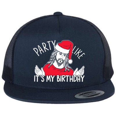 Party Like ItS My Birthday Jesus Christmas Pajama Cute Gift Flat Bill Trucker Hat