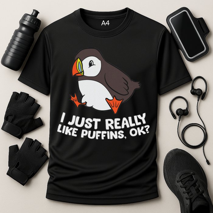 Puffin Lover I Just Really Like Puffins Ok Cooling Performance Crew T-Shirt