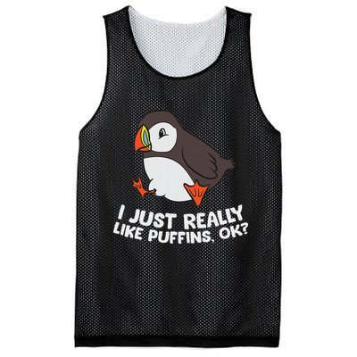 Puffin Lover I Just Really Like Puffins Ok Mesh Reversible Basketball Jersey Tank
