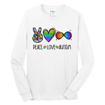 Peace Love Infinity Symbol Cute Autism puzzle Tall Long Sleeve T-Shirt