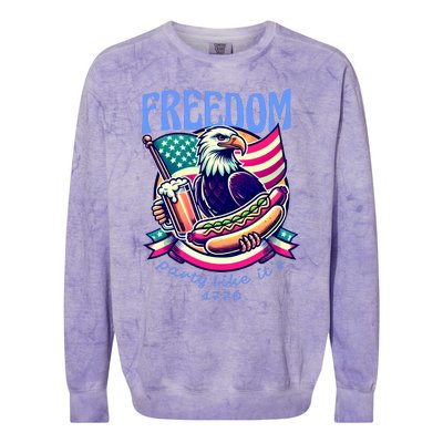 Party Like Its 1776 Patriotic Eagle Colorblast Crewneck Sweatshirt