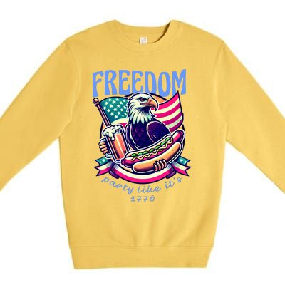 Party Like Its 1776 Patriotic Eagle Premium Crewneck Sweatshirt