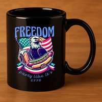 Party Like Its 1776 Patriotic Eagle 11oz C Handle Ceramic Mug
